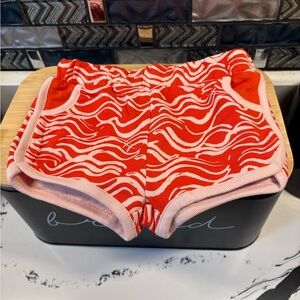 Kids Red Wave Pattern Shorts